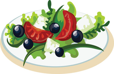 vector illustration of vegetable salad