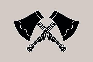 Crossed axes, weapon illustration vector
