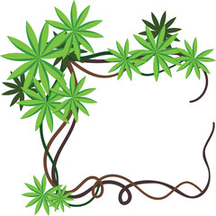 vector illustration of leaves frame