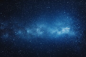 Fototapeta premium Starry sky background, blue night sky full of stars, glowing stars in the dark space, starry background, dark night, stars in the distance, starlight, dark background with a blue glow, night sky. 