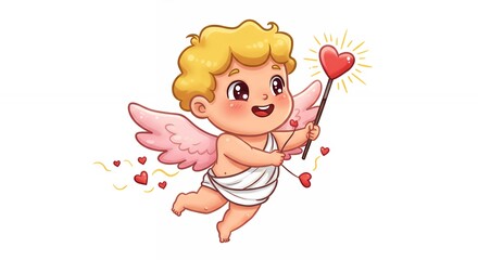 Cute cartoon cupid child