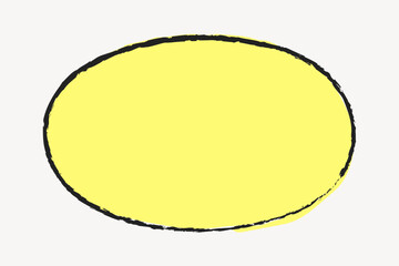 Yellow oval, design collage element vector