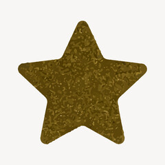 Brown glitter star element, wood chips textured shape collage element vector