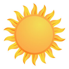 3D sun icon vector illustration image