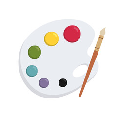 vector illustration of a color palette and brush icon for painting