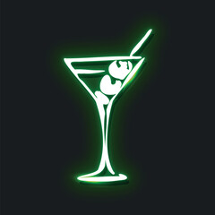 Neon green drink vector illustration