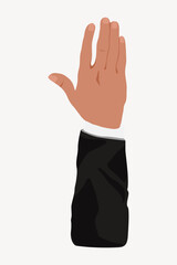 Businessman's raised hand gesture, aesthetic illustration vector