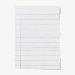 White graph paper, aesthetic stationery doodle collage element vector