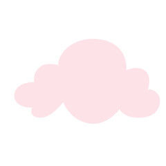 Soft pink cloud with rounded shape, flat cartoon-style vector on clean white background.
