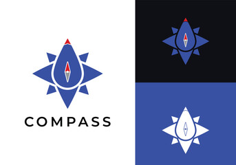 This is a simple compass logo in blue. This logo is suitable for, navigator, sailing, fishermen, anglers, and such.