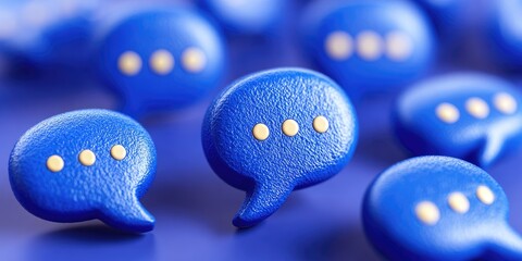 Blue speech bubbles on a blue background