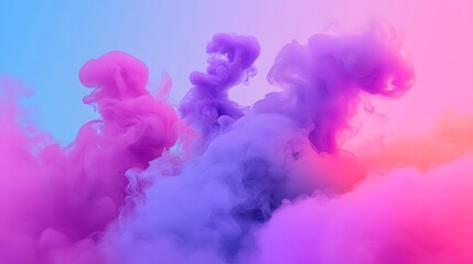 Fototapeta premium Vibrant hues of mixed inks creating abstract forms.