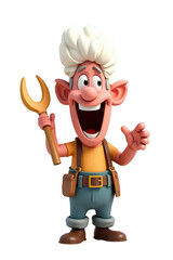 Cartoon character of a happy, elderly worker.