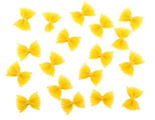 Farfale pasta on a transparent background