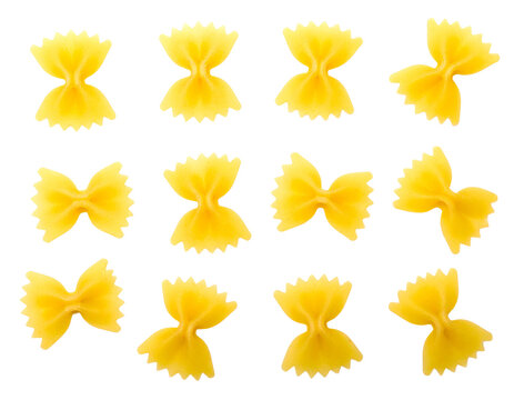 Farfale pasta on a transparent background