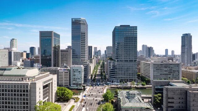 Urban landscape of Osaka