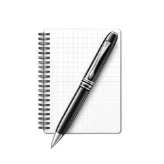 A notebook with a pen