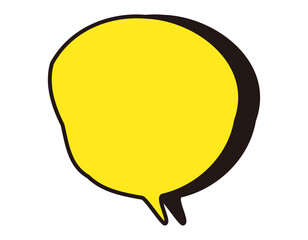 手書き風吹き出し影アメコミ　黄　いびつ　1