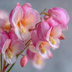 Close-up of delicate pink flowers with soft, blurred background