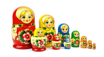 Fototapeta premium Matryoshka, a colorful traditional Russian nesting doll