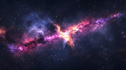 Colorful nebulae in the vast expanse of space.