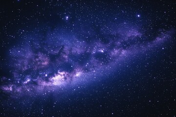 Obraz premium Starry sky background, purple night sky full of stars, glowing stars in the dark space, starry background, dark night, stars in the distance, starlight, dark background with a purple glow, night sky. 