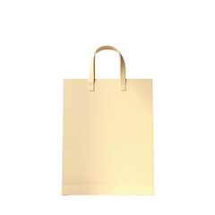Beige paper shopping bag with handles.