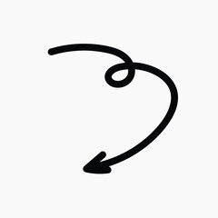 Curved arrow with loop illustration vector