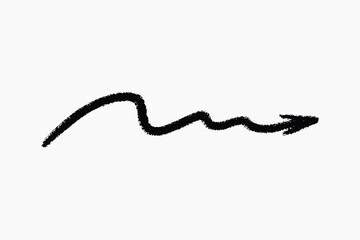 Curved black arrow illustration vector