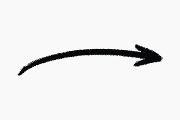 Curved black arrow sketch illustration vector