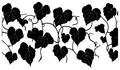 Luffa vine silhouette decoration border