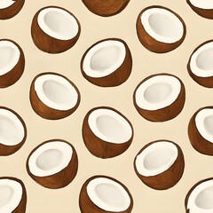 seamless coconut background. 
