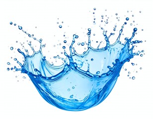 Water splash motion on white.