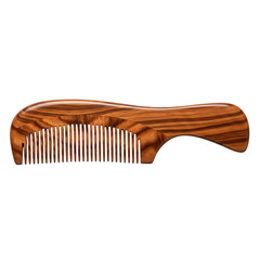 Classic Wooden Hair Comb with Natural Grain Texture – Isolated on White or Transparent Background