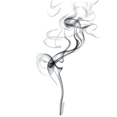 Abstract grayscale image of swirling smoke resembling a stylized plant or creature