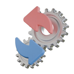 Workflow Automation Gear 3D Icon colorful style