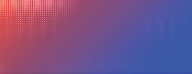 Obraz premium Gradient background with a pixelated texture, blending red and blue. The background has a modern, digital style. Red and blue background. Minimal halftone texture, halftone dotted background vector