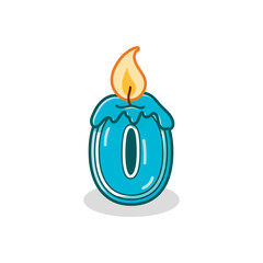 Birthday Candle Number 0 for decoration cake party illustration