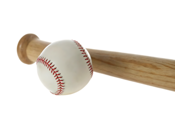 Classic baseball and wooden bat on a black background ready for the big game or practice
