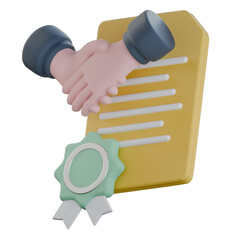 Sla Contract Badge 3D Icon colorful style