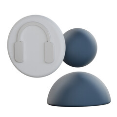 Contact Center Headset 3D Icon colorful style