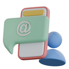 Mention Notification 3D icon colorful style