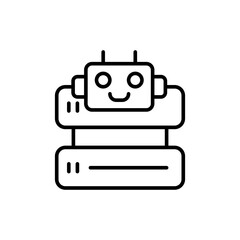 Ai database outline icons, minimalist vector illustration ,simple transparent graphic element .Isolated on white background