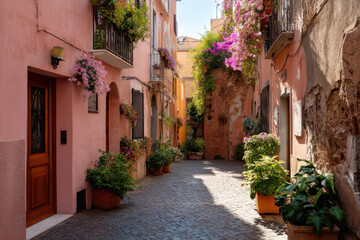 Obraz premium explore enchanting architectural details of old italian city where every corner tells story