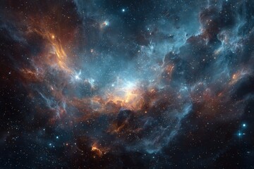 Fototapeta premium Cosmic Nebula: Celestial Clouds & Stars