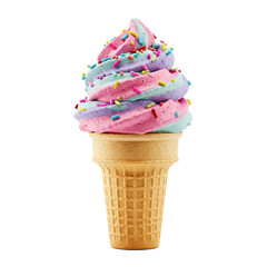 Colorful cone ice cream showcasing delightful flavors for summer enjoyment.