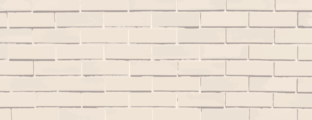 Fototapeta premium Beige brick background, background with a textured brick pattern, background in beige color, creating a rustic, beige aesthetic. Brick texture background vector wallpaper