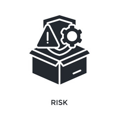 Risk Icon Glyph Style. Vector Illustration For Graphic Design