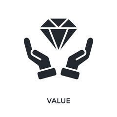 Value Icon Glyph Style. Vector Illustration For Graphic Design
