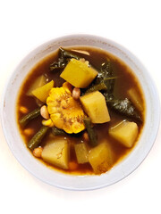 Traditional Sayur Lodeh Soup with Vegetables in Savory Coconut Broth